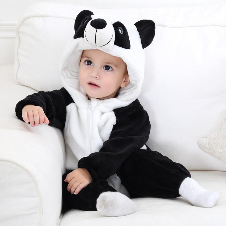 Baby Clothes Fall Style Animal Jumpsuit Flannel Crawl Pajamas For 0-5 years - MomyMall