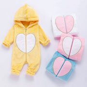 Baby Plush Love Jumpsuits Crawl Newborn Romper Outwear - MomyMall