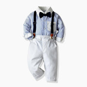 Striped Bib Children Baby Boy 2 Pcs Set Formal Birthday Suits