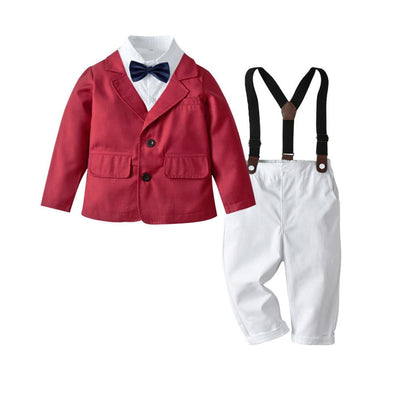 Bow Tie Vest Suit Baby Boy Formal Set 4 Pcs