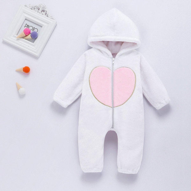 Baby Plush Love Jumpsuits Crawl Newborn Romper Outwear - MomyMall