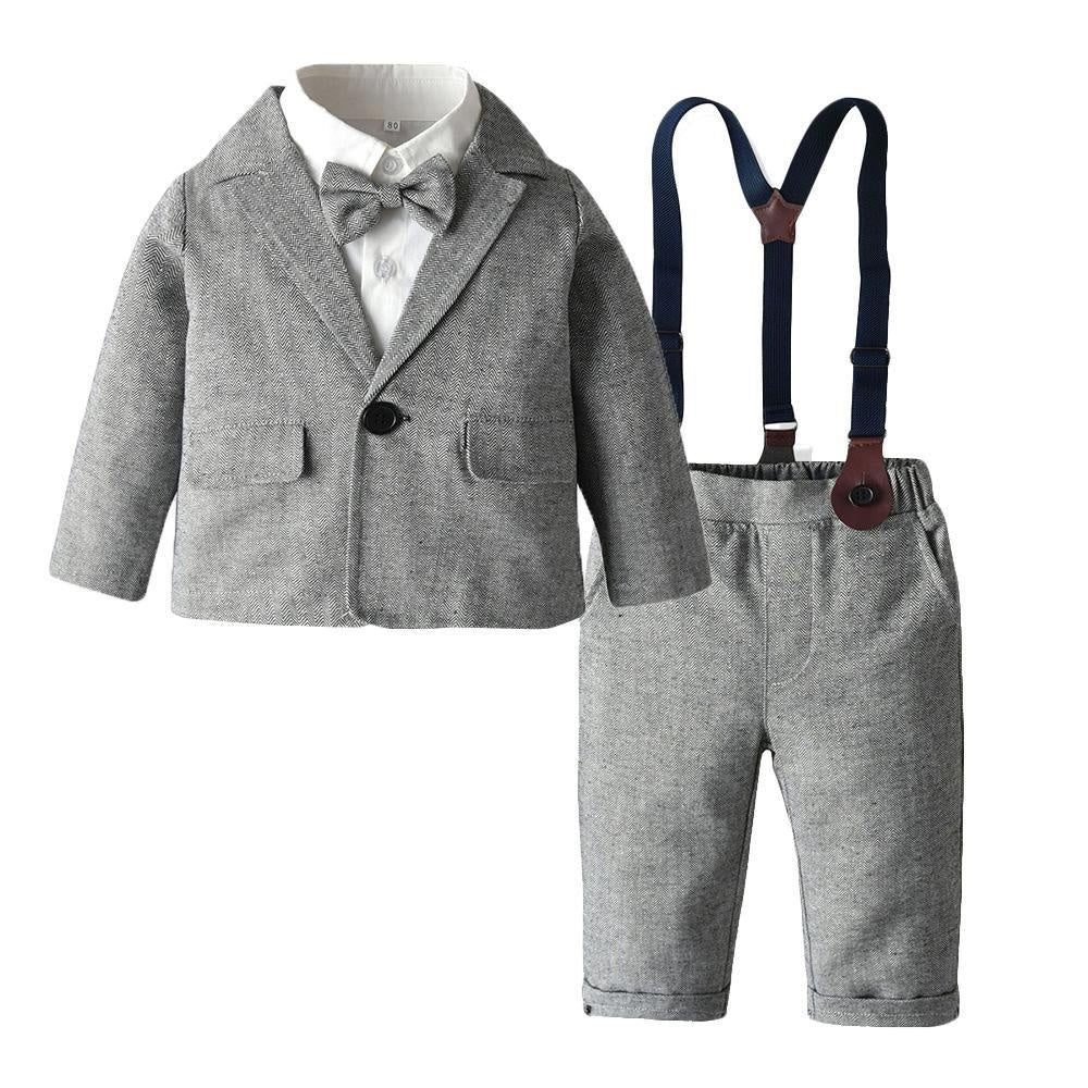 Winter Flower Baby Boy Set Formal 4 Pcs Suits