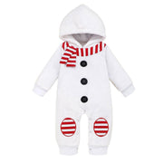 Kids Baby Snowman Embroidered Hooded Jumpsuit Rompers - MomyMall