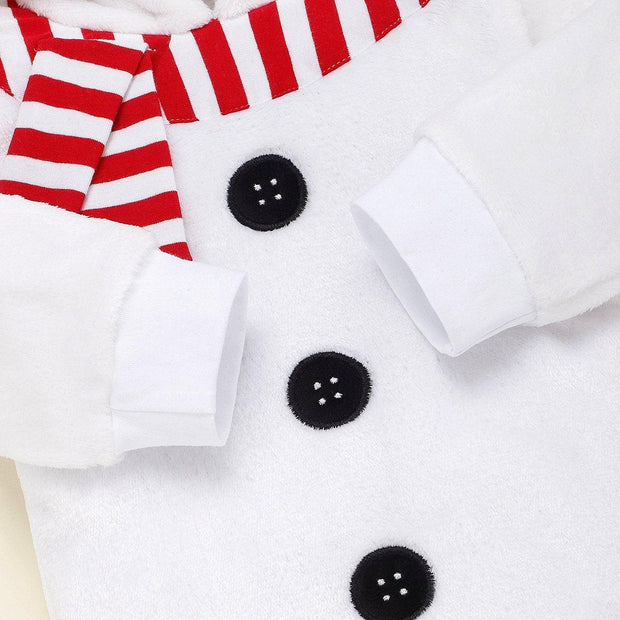 Kids Baby Snowman Embroidered Hooded Jumpsuit Rompers - MomyMall