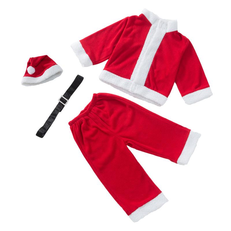 Kids Boy Girl Christmas Santa Claus Thickened Cashmere 2 Pcs Set - MomyMall