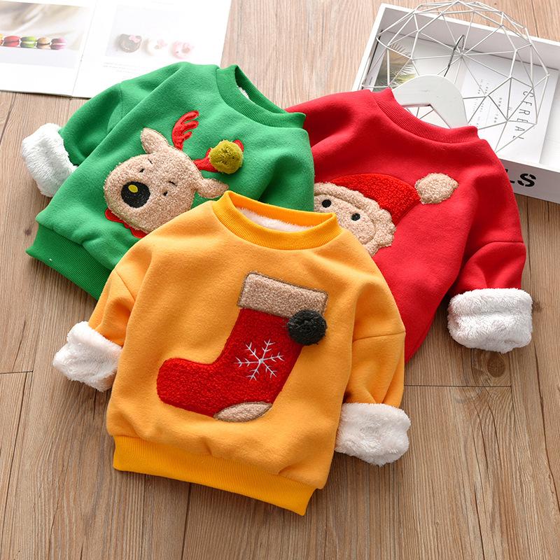 Kids Winter Plush Warm Sweater Santa Pullover - MomyMall