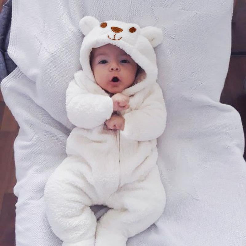 New Burst Winter Thickened Coral Velvet Suit Newborn Jumpsuit Romper