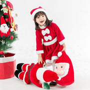 Kids Boy Girl Christmas Santa Claus Thickened Cashmere 2 Pcs Set - MomyMall