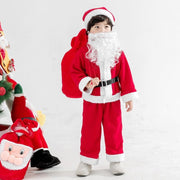 Kids Boy Girl Christmas Santa Claus Thickened Cashmere 2 Pcs Set - MomyMall