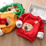 Kids Winter Plush Warm Sweater Santa Pullover - MomyMall