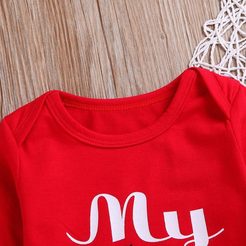 Kids Baby Long Sleeve Christmas Letter Creeper and Trousers 3 Pcs - MomyMall