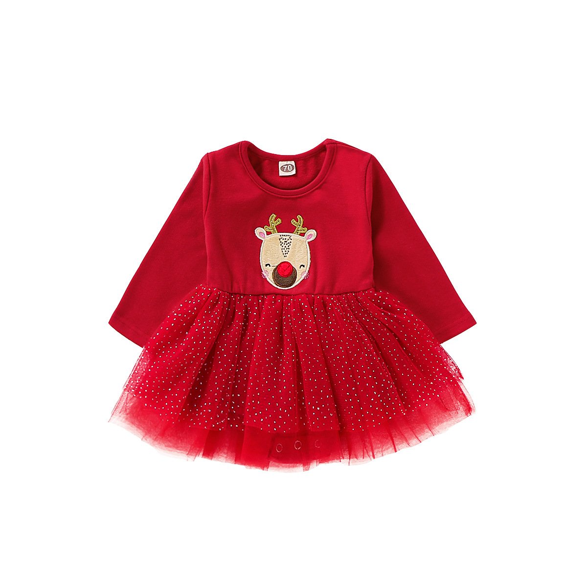 Girl Christmas Dress Gauze Cute Fashion Sister Dresses - MomyMall