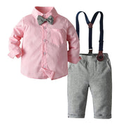 Pink Bow Tie Suit Baby Boy 2 Pcs Set - MomyMall Pink / 6-12 Months