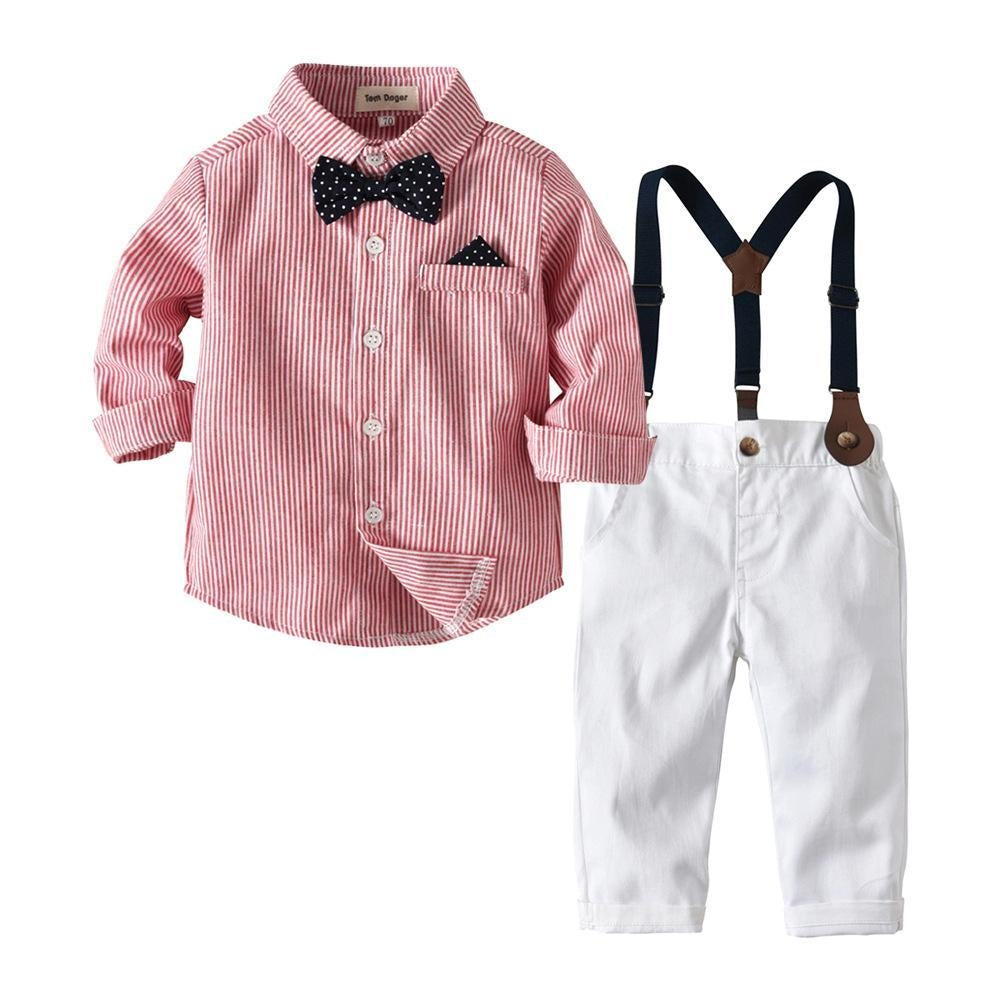 Striped Long-sleeved Baby Boy Set 2 Pcs suits