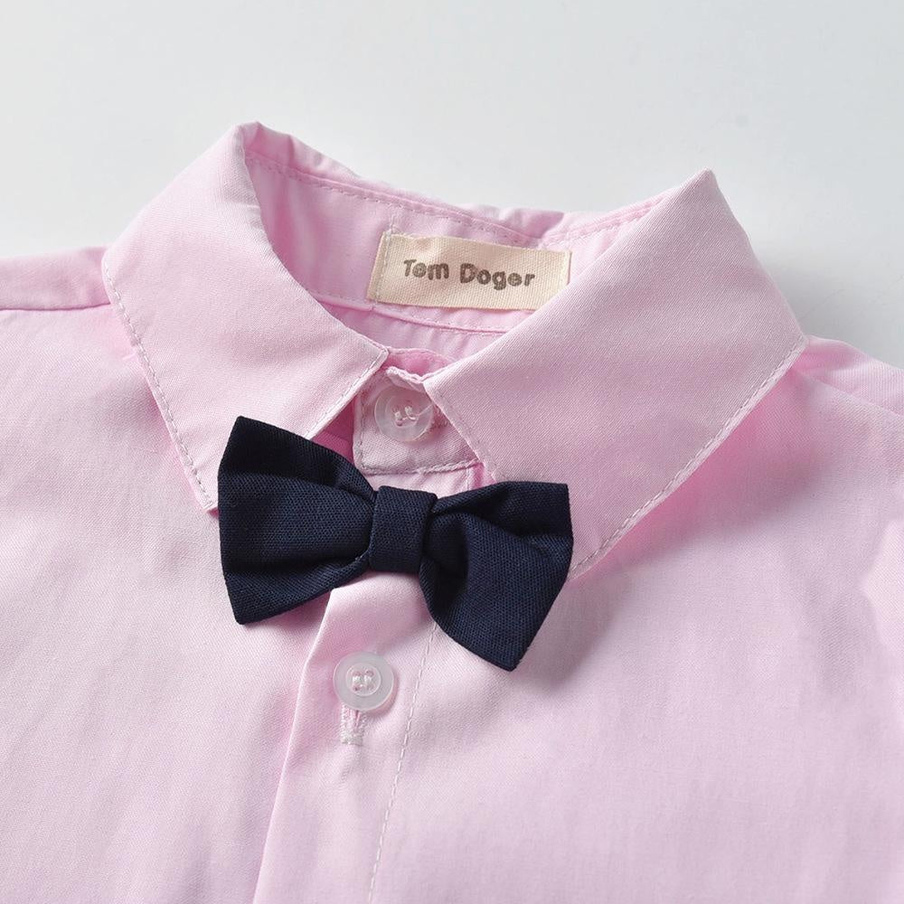 Pink Long-sleeved Baby Boy 3 Pcs Set suits - MomyMall