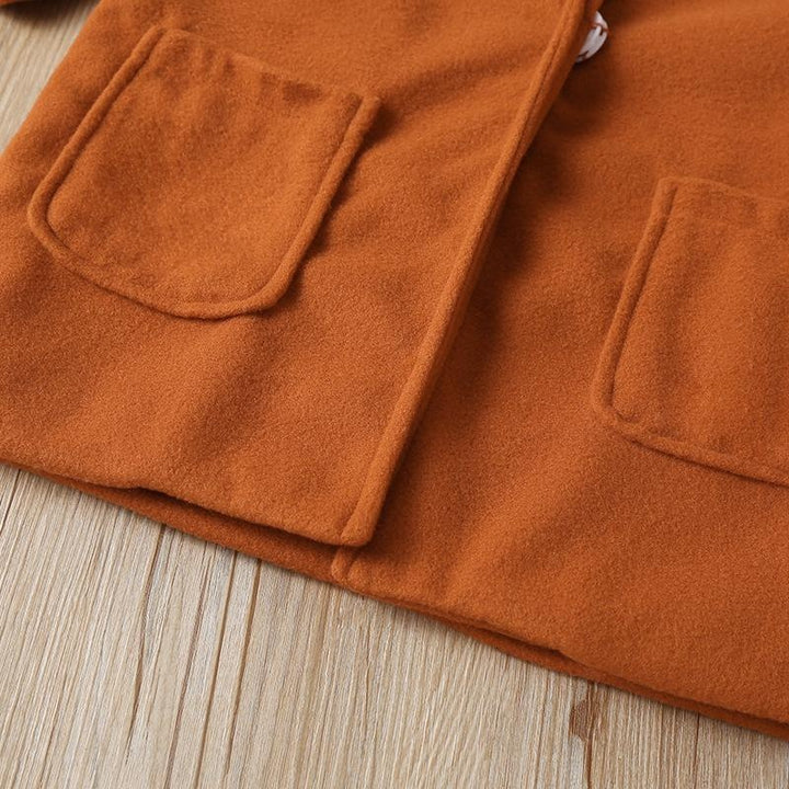 Autumn Khaki Girl Woolen Coats Solid Color Thickened Warm Jackets - MomyMall