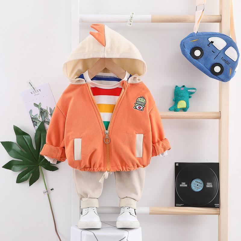 Kids Boy Autumn Dinosaur Jacket+Blouse+Bottoms 3 Pcs Set Suit - MomyMall