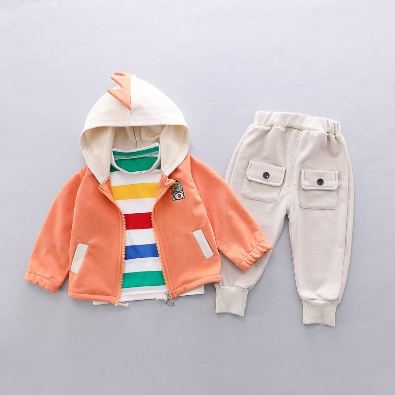 Kids Boy Autumn Dinosaur Jacket+Blouse+Bottoms 3 Pcs Set Suit - MomyMall