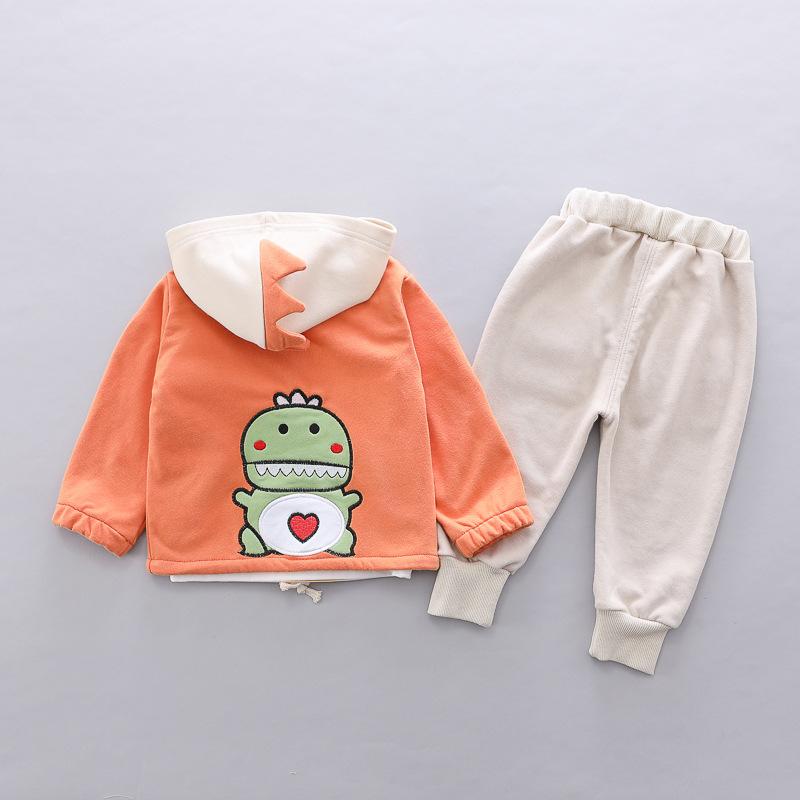 Kids Boy Autumn Dinosaur Jacket+Blouse+Bottoms 3 Pcs Set Suit - MomyMall