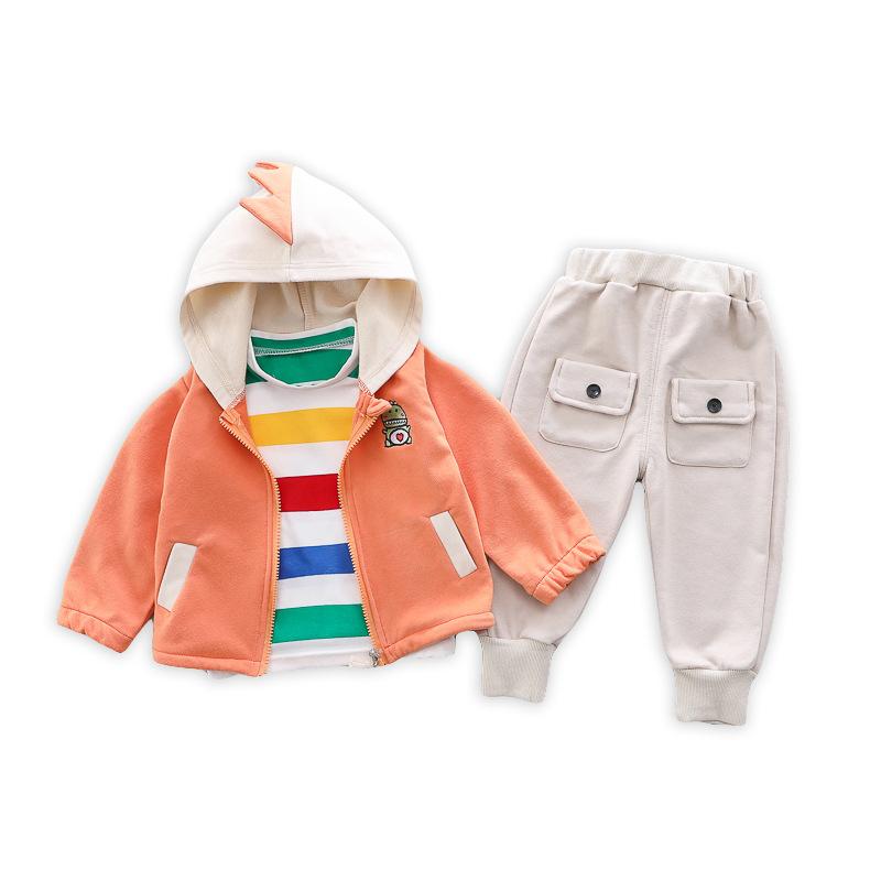 Kids Boy Autumn Dinosaur Jacket+Blouse+Bottoms 3 Pcs Set Suit - MomyMall