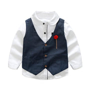 Boy Long-sleeved Set Wedding Birthday 2 Pcs Suits - MomyMall