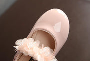 Girl's Pure Color Rhinestone Lace Small Single Shoes - MomyMall