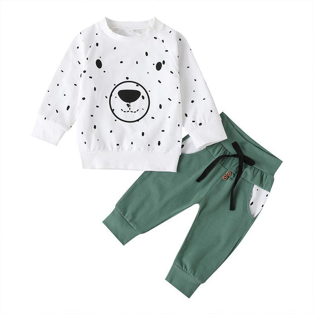 Baby Girl Boy Cute Cartoon Outfits 2 Pcs