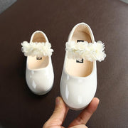 Girl's Pure Color Rhinestone Lace Small Single Shoes - MomyMall Beige / US6/EU22/UK5Toddle