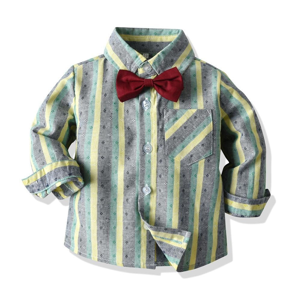 Striped Long-sleeved Suit Baby Boy 2 Pcs Set