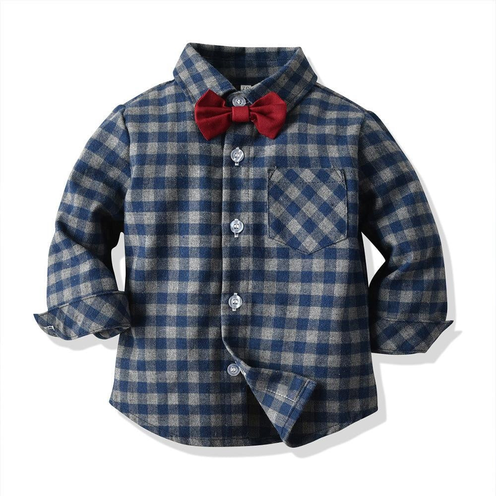 Plaid Suspenders Baby Boy Set 2 Pcs suits