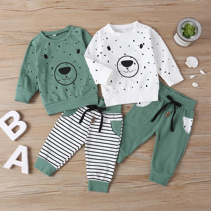 Baby Girl Boy Cute Cartoon Outfits 2 Pcs