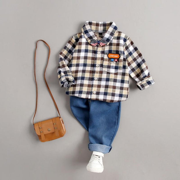 Spring Autumn Boys Korean Version Tide Casual Suits 2 Pcs - MomyMall