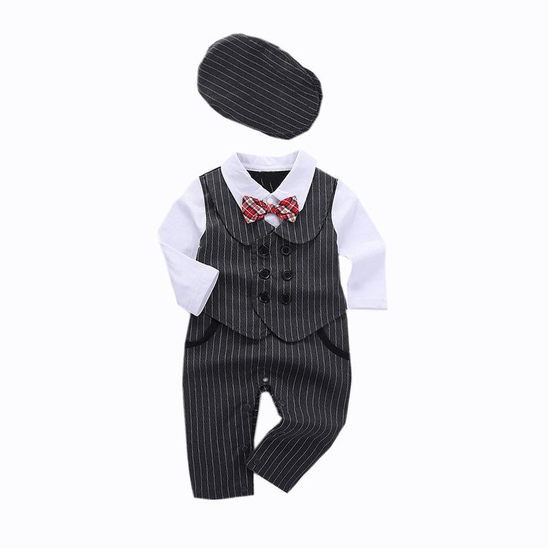 Climb Gentleman Bow Baby Romper Formal 3 Pcs Suits - MomyMall