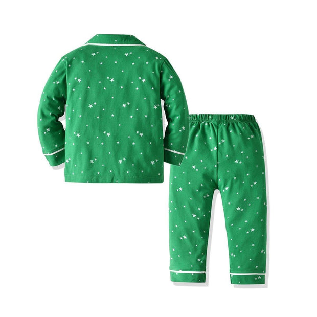 Christmas Green Pajamas Set Baby Boy Casual 2 Pcs Suits - MomyMall