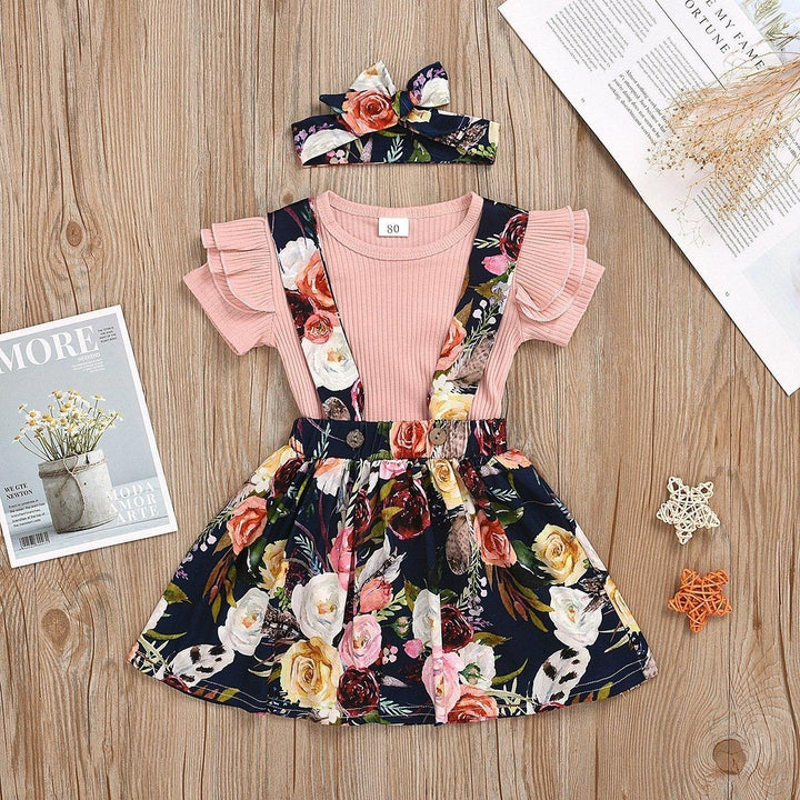 Sweet Floral Printed Baby Skirt Set - MomyMall Pink / 6-12 Months