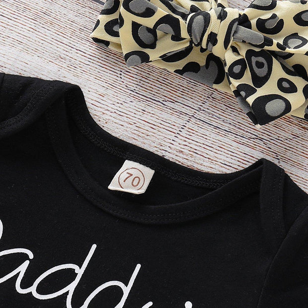 “Daddy's little girl" Leopard Printed Baby Set - MomyMall
