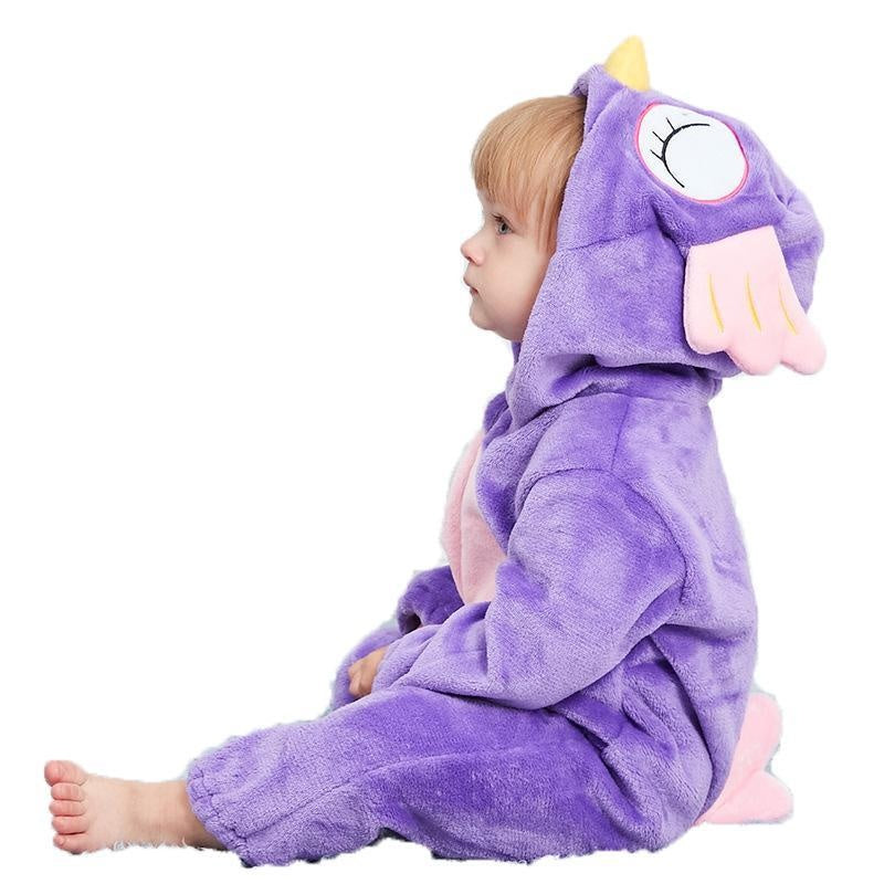 Baby Girl Animal Romper Warm Winter Pajamas - MomyMall