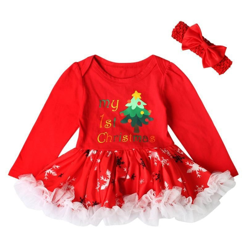 Christmas Baby Girls Dress Newborn Costumes Santa Claus Dresses - MomyMall