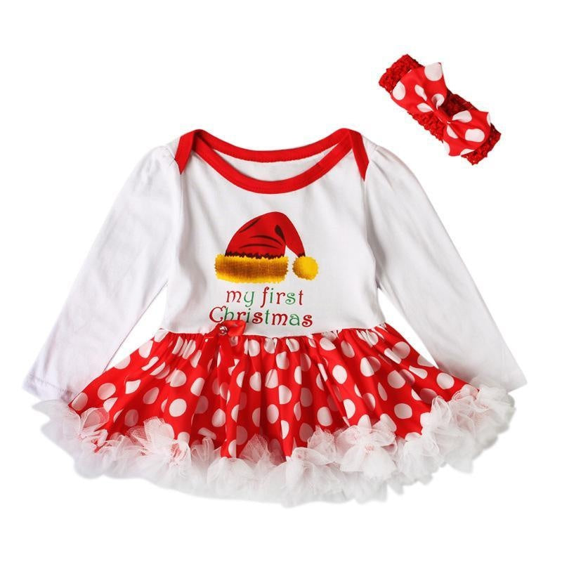 Christmas Baby Girls Dress Newborn Costumes Santa Claus Dresses - MomyMall