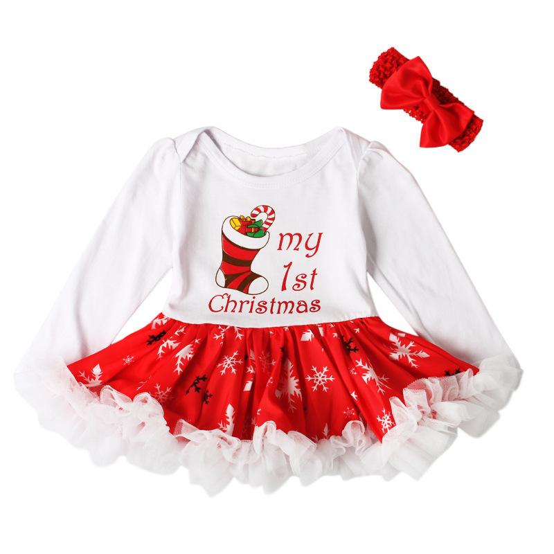 Christmas Baby Girls Dress Newborn Costumes Santa Claus Dresses - MomyMall