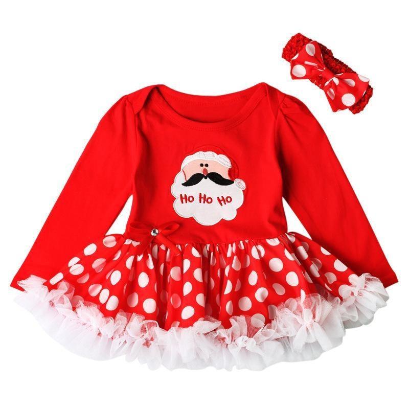 Christmas Baby Girls Dress Newborn Costumes Santa Claus Dresses - MomyMall