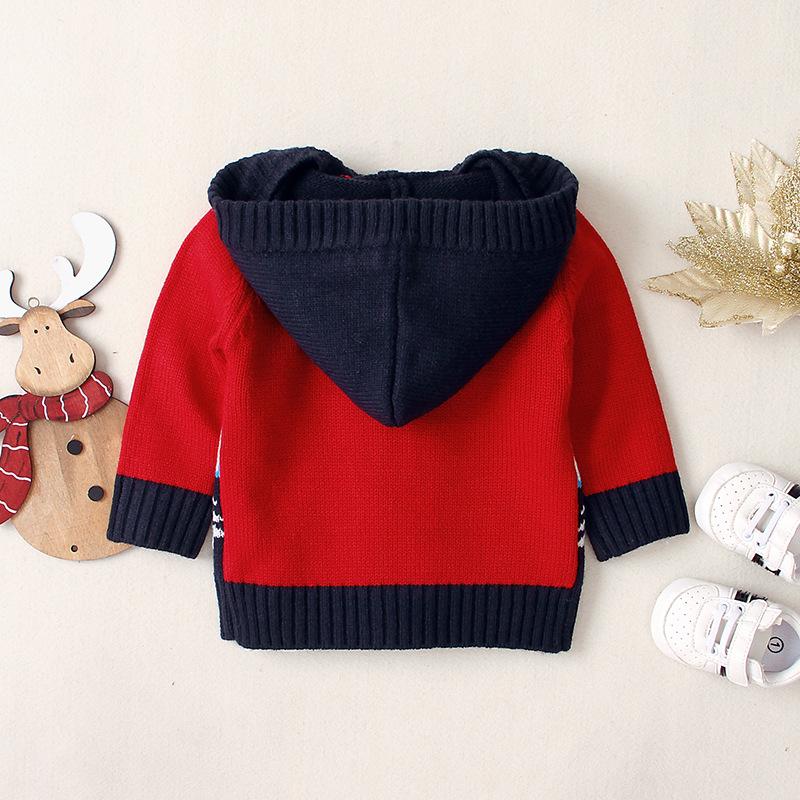 Ins Baby Hot Christmas Hooded Sweater Cartoon Coat - MomyMall