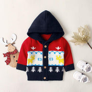 Ins Baby Hot Christmas Hooded Sweater Cartoon Coat - MomyMall Red / 3-6 Months