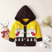 Ins Baby Hot Christmas Hooded Sweater Cartoon Coat - MomyMall Yellow / 3-6 Months