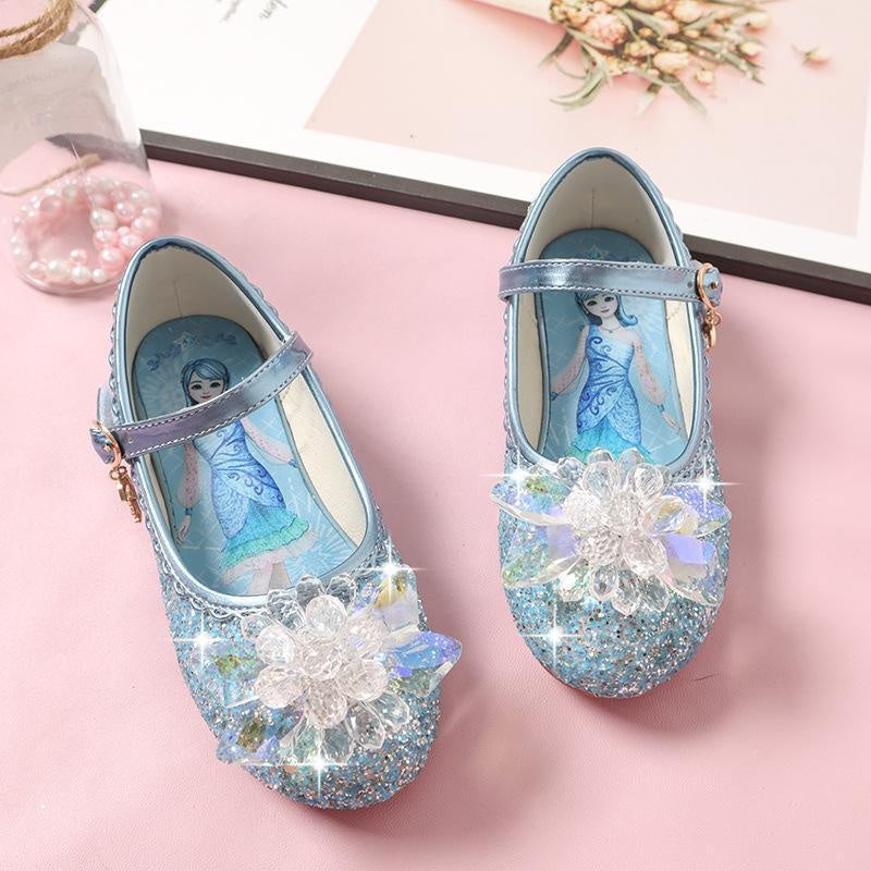 Kids Girl Crystal Shoes Baby Flat Shoes Soft-soled Princess Shoesi - MomyMall