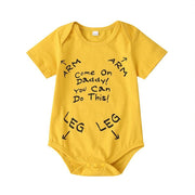 Lovely "Come On Daddy You Can Do This" Letter Printed Baby Romper - MomyMall Yellow / 0-3 Months