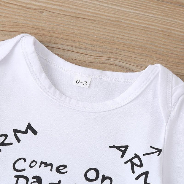 Lovely "Come On Daddy You Can Do This" Letter Printed Baby Romper - MomyMall