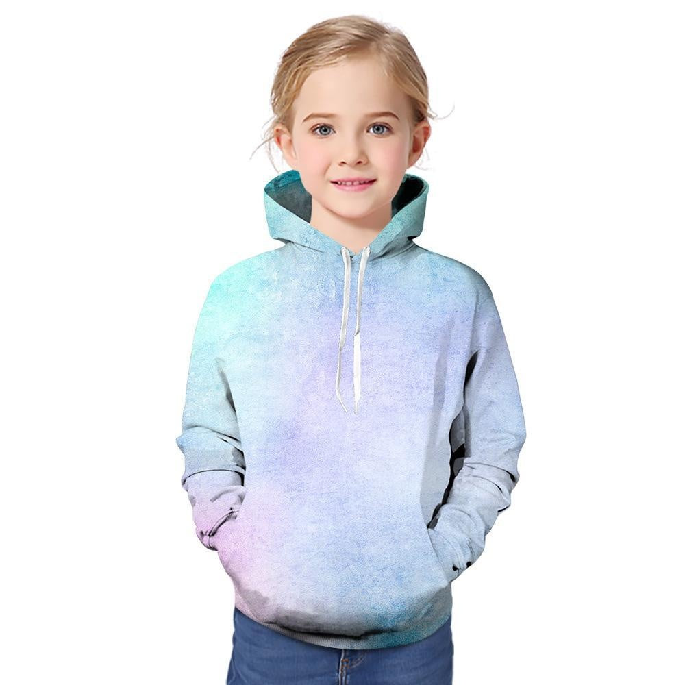 Kids Girl Hot Tie Dye Gradual Digital Printing 3D Sports Leisure Autumn Hoodie - MomyMall Style 3 / 2-3 Years