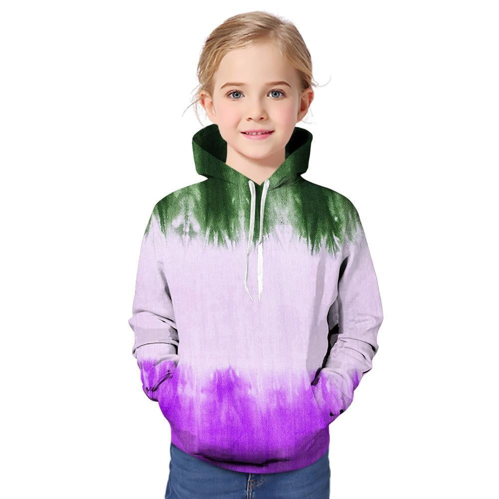 Kids Girl Hot Tie Dye Gradual Digital Printing 3D Sports Leisure Autumn Hoodie - MomyMall Style 5 / 2-3 Years