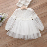 Kids Girl Costume Dresses Lantern Sleeve Wedding Tutu Dress Ball Grown - MomyMall